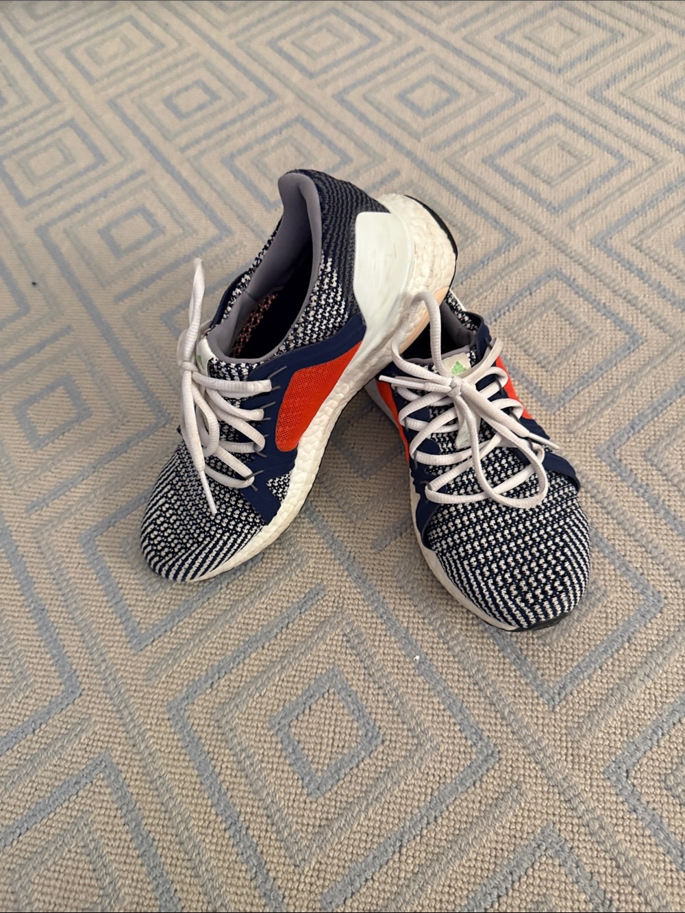 Adidas by Stella McCartney Navy White and Orange Knit Sneakers